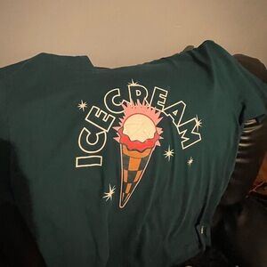 Icecream Green Short Sleeve Tee with Playful Graphic